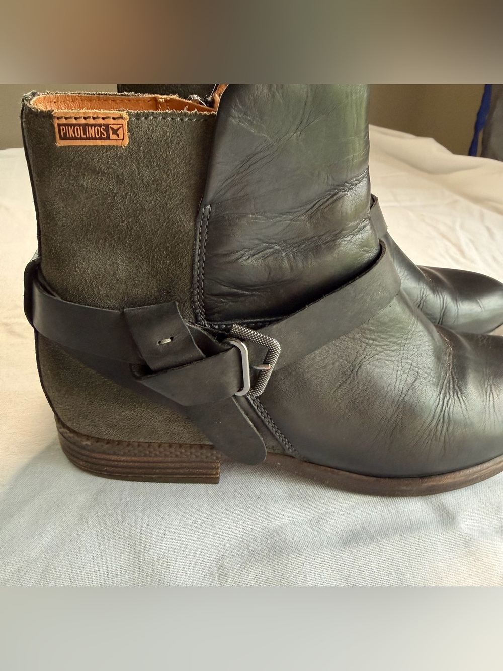 PIKOLINOS Black Leather & Suede Harness Ankle Boots Women’s Size 41 - Picture 3 of 16
